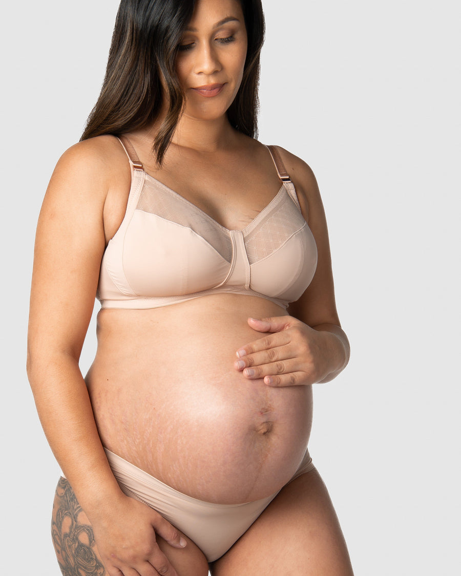 HOTMILK US LUNAR ECLIPSE NAKED MATERNITY BREASTFEEDING NURSING BRA - WIREFREE WITH MATCHING LUNAR ECLIPSE MATERNITY NAKED BRIEFS