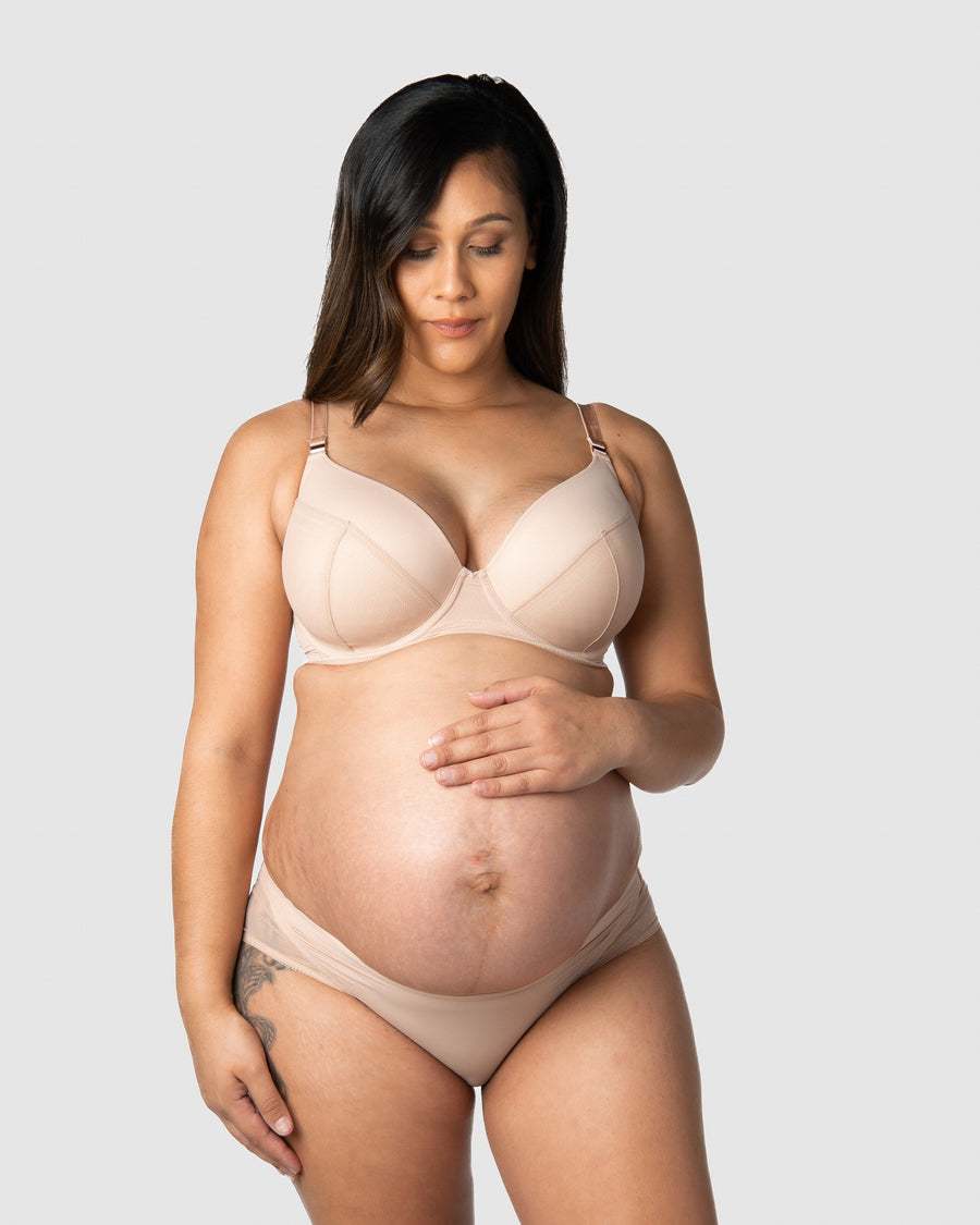 HOTMILK US LUNAR ECLIPSE PLUNGE CONTOUR NAKED MATERNITY NURSING BRA - FLEXI UNDERWIRE MATCHED WITH LUNAR MATERNITY BIKINI NAKED
