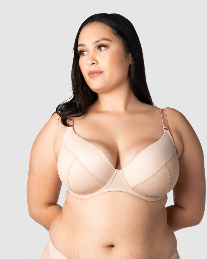 HOTMILK US LUNAR ECLIPSE PLUNGE CONTOUR NAKED MATERNITY NURSING BRA - FLEXI UNDERWIRE MATCHED WITH LUNAR MATERNITY BIKINI NAKED