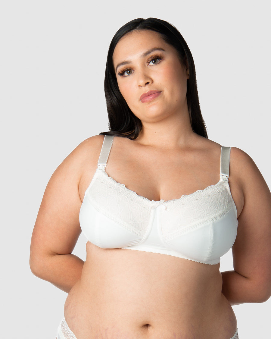 HOTMILK US SHOW OFF IVORY NURSING MATERNIT BRA - WIREFREE MATCHED WITH SHOW OFF IVORY MATERNITY BIKINI BRIEF