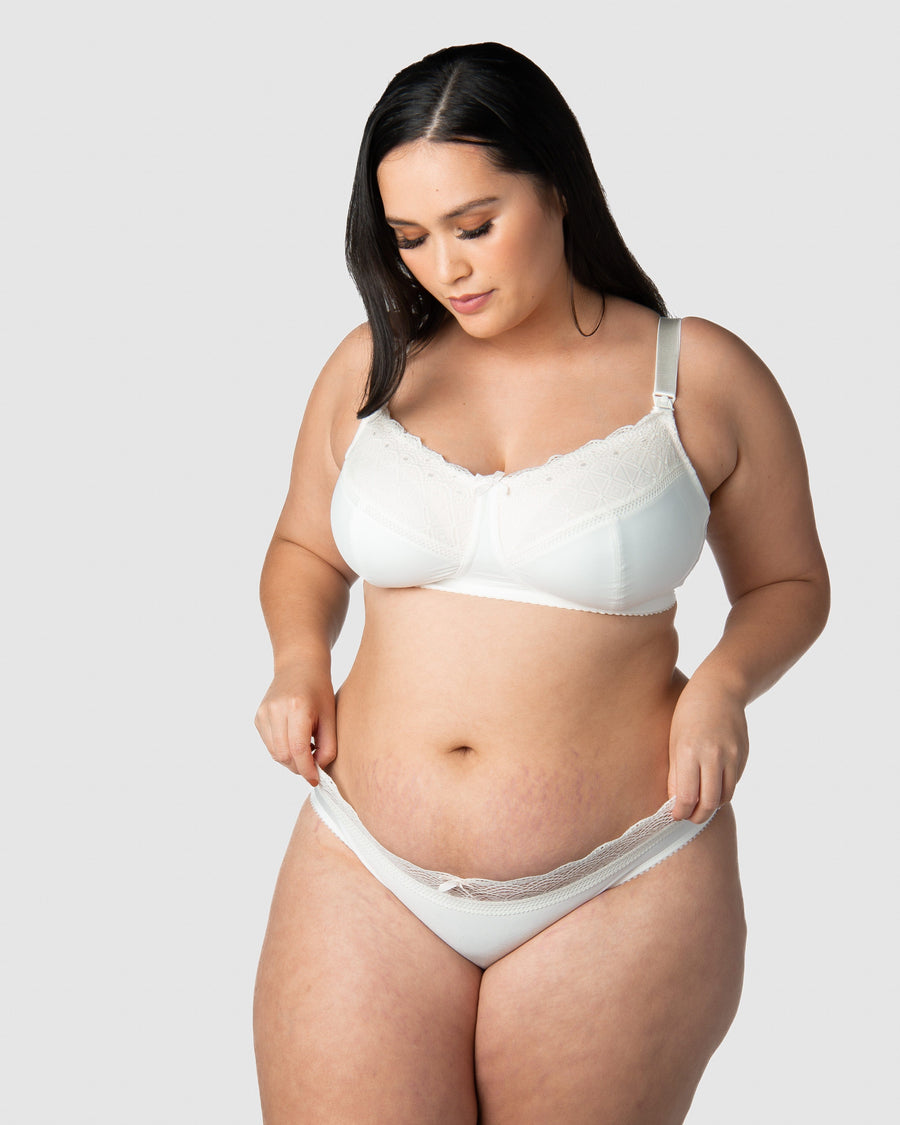 HOTMILK US SHOW OFF IVORY NURSING MATERNIT BRA - WIREFREE MATCHED WITH SHOW OFF IVORY MATERNITY BIKINI BRIEF