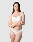 HOTMILK US SHOW OFF IVORY NURSING MATERNIT BRA - WIREFREE MATCHED WITH SHOW OFF IVORY MATERNITY BIKINI BRIEF