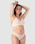 HOTMILK US TRUE LUXE CAMEO MULTI-FIT NURSING MATERNITY BRA - WIREFREE MATCHED WITH TRUE LUXE MATERNITY CAMEO BIKINI BRIEF