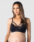 HOTMILK US WARRIOR BALCONETTE BLACK CONTOUR NURSING MATERNITY BRA - FLEXI UNDERWIRE