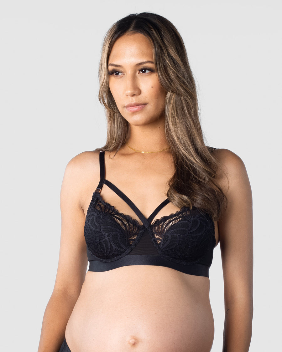 HOTMILK US WARRIOR BALCONETTE BLACK CONTOUR NURSING MATERNITY BRA - FLEXI UNDERWIRE