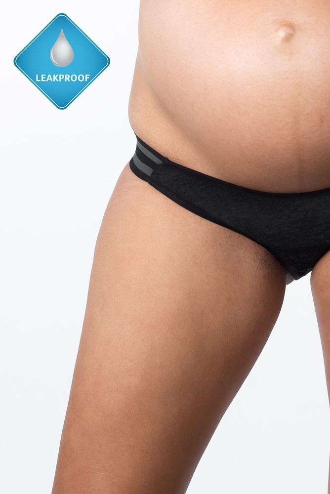 HOTMILK ELEVATE BLACK LIGHT LEAKPROOF MATERNITY PREGNANCY BIKINI BRIEF MATCHED WITH ELEVATE COTTON BLACK MULTIFIT WIREFREE NURSING BRA
