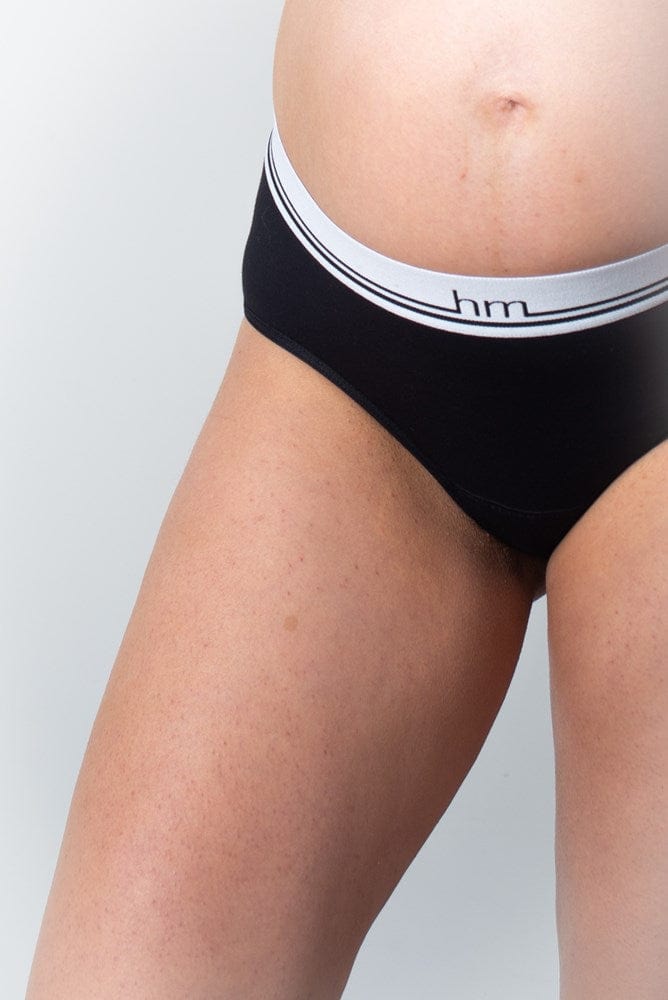 HOTMILK USMATERNITY ICON COTTON BLACK MODERATE LEAKPROOF HI BRIEF