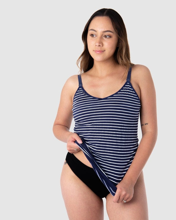 HOTMILK US MATERNITY AND NURSING MY NECESSITY CAMI NAVY STRIPE