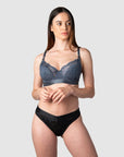 HOTMILK US WARRIOR DEMI SLATE NURSING MATERNITY BRA - FLEXI UNDERWIRE