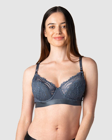 HOTMILK US WARRIOR DEMI SLATE NURSING MATERNITY BRA - FLEXI UNDERWIRE