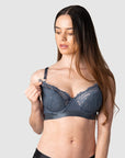 HOTMILK US WARRIOR DEMI SLATE NURSING MATERNITY BRA - FLEXI UNDERWIRE