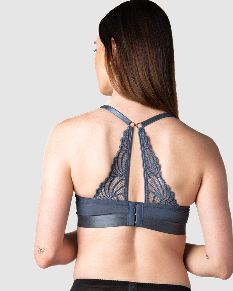 HOTMILK US WARRIOR DEMI SLATE NURSING MATERNITY BRA - FLEXI UNDERWIRE