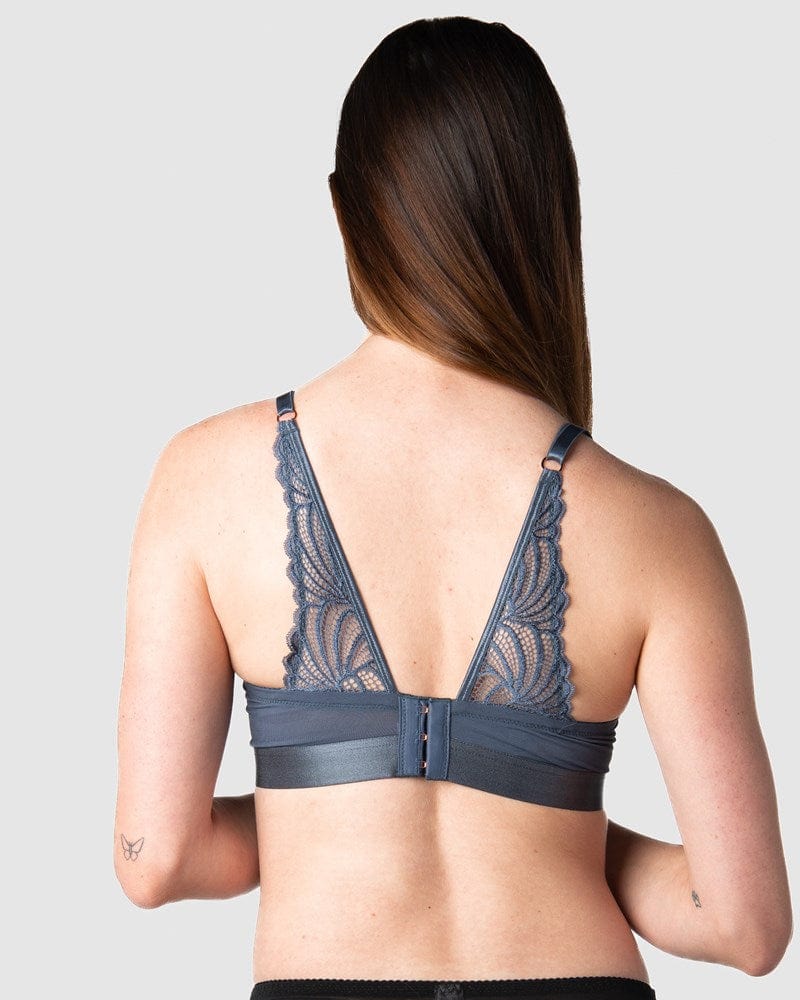 HOTMILK US WARRIOR DEMI SLATE NURSING MATERNITY BRA - FLEXI UNDERWIRE