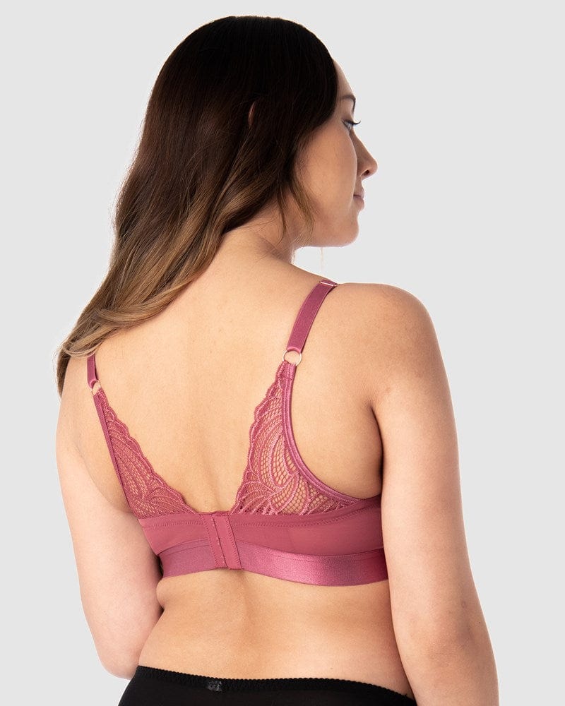 HOTMILK US WARRIOR PLUNGE SPICED ROSE CONTOUR NURSING MATERNITY BRA - FLEXI UNDERWIRE