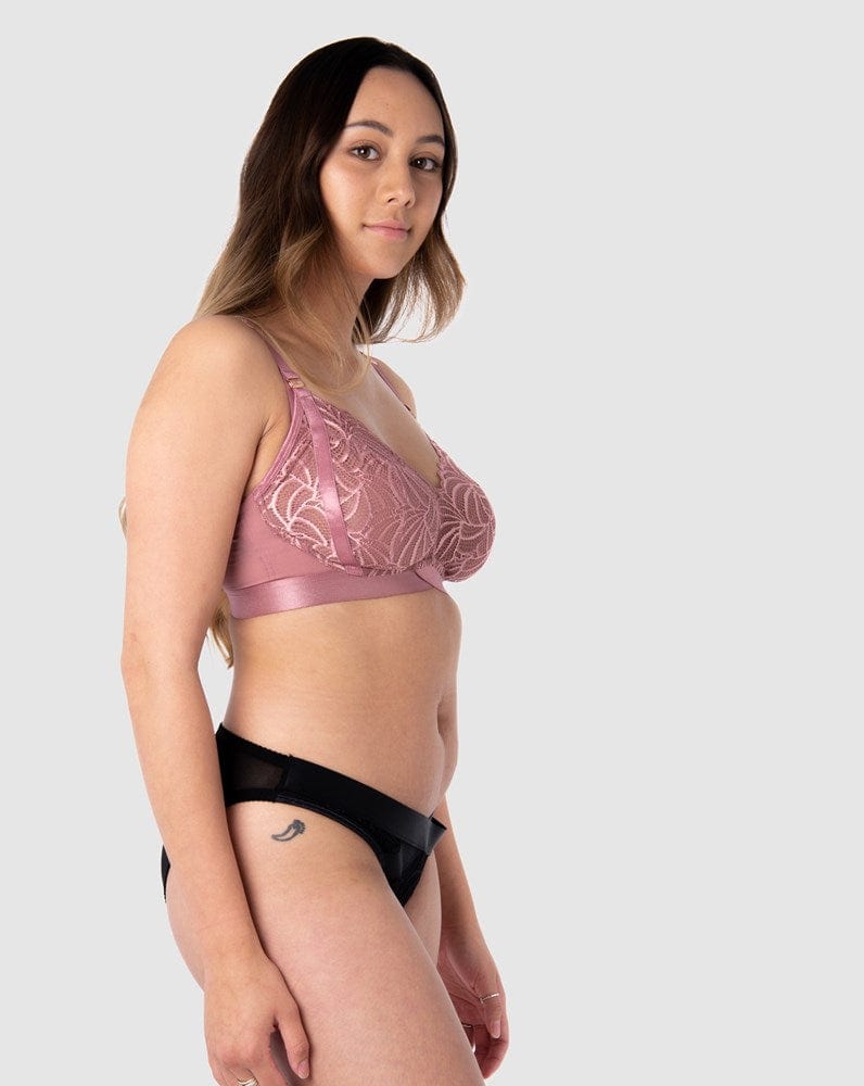 US HOTMILK WARRIOR SOFT CUP ANTIQUE ROSE NURSING MATERNITY BRA - WIREFREE