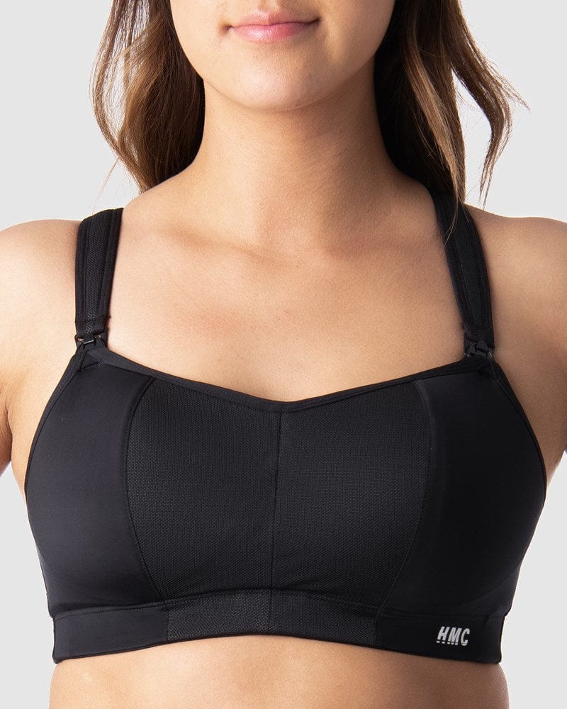 HOTMILK US ZEN SPORTS MATERNITY AND NURSING BRA BLACK - WIREFREE