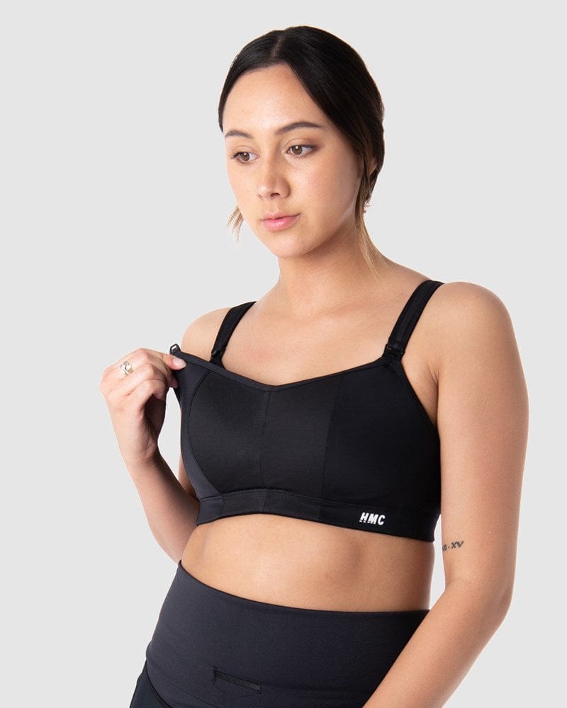 HOTMILK US ZEN SPORTS MATERNITY AND NURSING BRA BLACK - WIREFREE