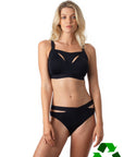 Defy bikini brief by Hotmilk in recycled nylon with Defy Crop Breastfeeding bra